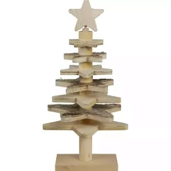 Star Cutout Wooden Tabletop Christmas Tree, 16 in.