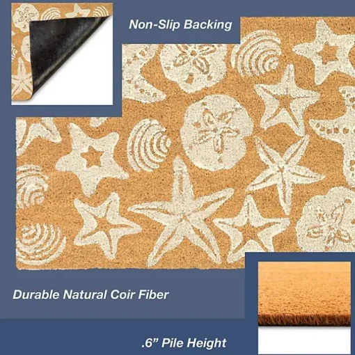 Starfish and Sand Dollars Coir Doormat