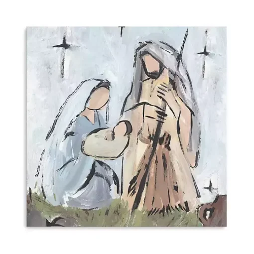 Starry Nativity Canvas Art Print