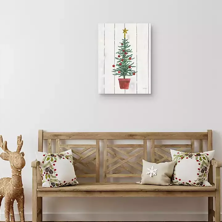 Stars & Christmas Tree Canvas Art Print