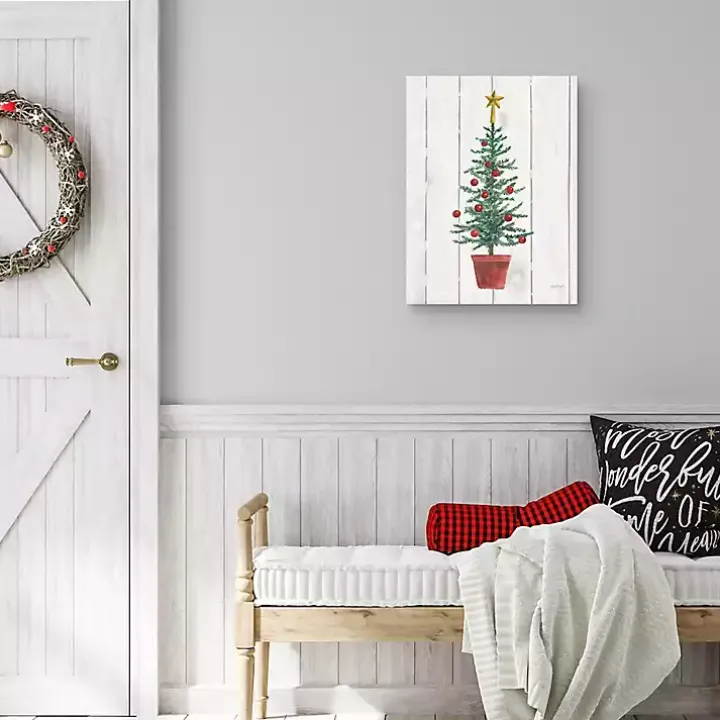 Stars & Christmas Tree Canvas Art Print