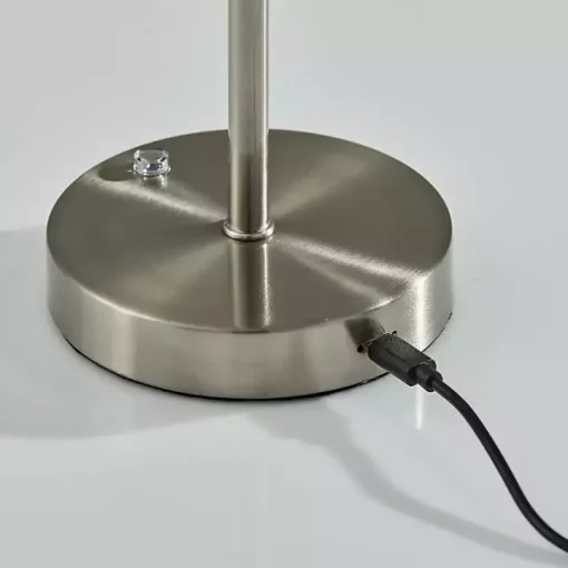 Steel Metal Disc Frosted Light Cordless Table Lamp