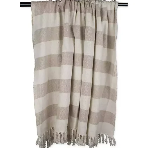 Stone Cabana Stripe Throw