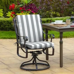 Stone Stripe Luxe Outdoor Dining Chair Cushion