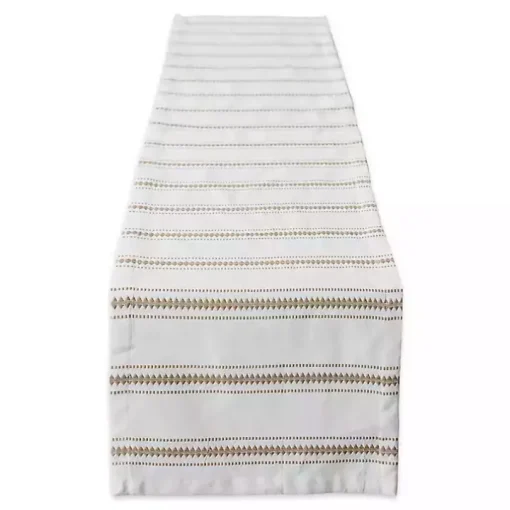 Stone Zig Zag Dobby Stripe Runner