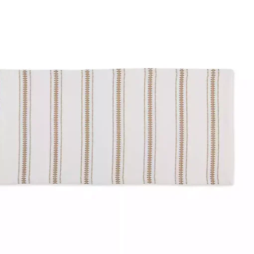 Stone Zig Zag Dobby Stripe Runner