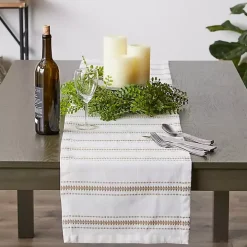 Stone Zig Zag Dobby Stripe Runner
