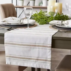 Stone Zig Zag Dobby Stripe Runner