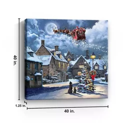 Street Light and Santa's Sleigh Canvas Art Print
