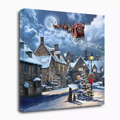 Street Light and Santa's Sleigh Canvas Art Print