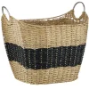 Striped Natural Seagrass Basket