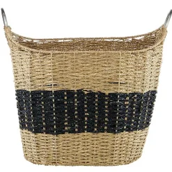 Striped Natural Seagrass Basket