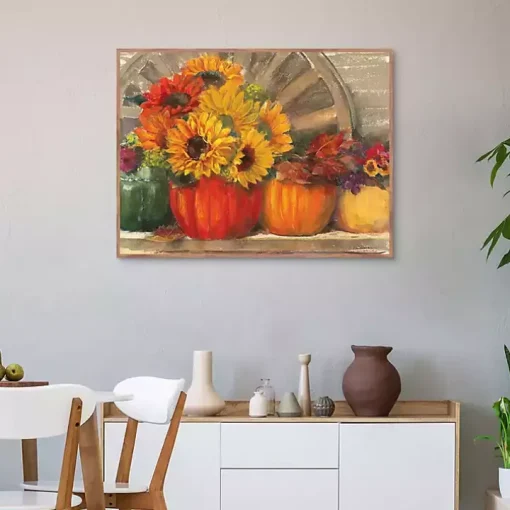 Sunflower Still Life Framed Canvas Art Print