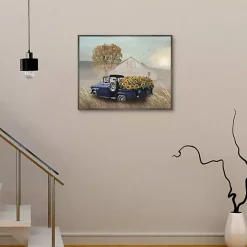 Sunflower Truck Framed Canvas Art Print