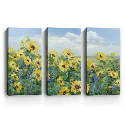 Sunflowers Forever Canvas Art Prints, Set of 3