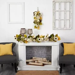 Sunflowers, Hydrangeas, and Pumpkins Garland