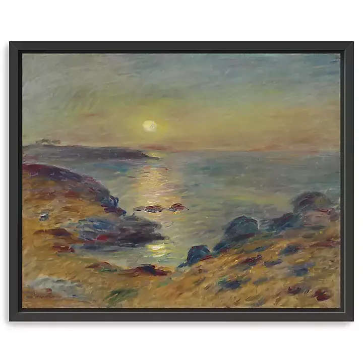 Sunset in Douarnenez Framed Canvas Art Print