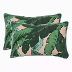 Swaying Palms Outdoor Lumbar Pillows, Set of 2