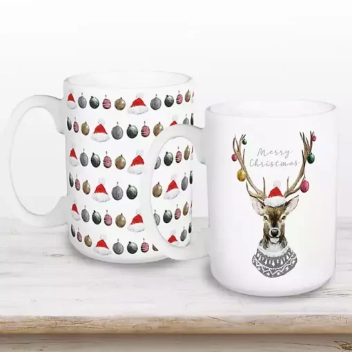 Sweater Deer Mugs, Set of 2