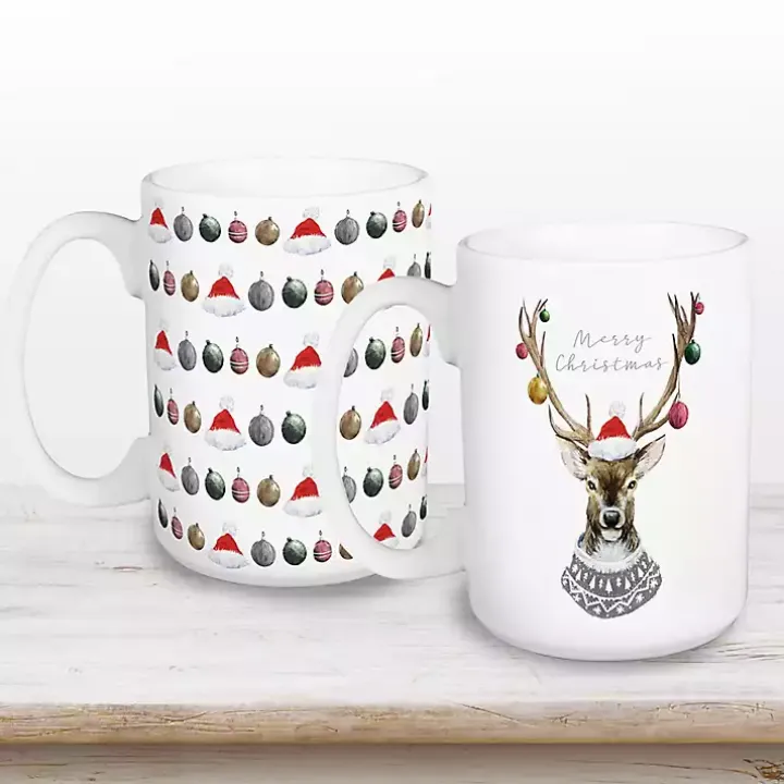 Sweater Deer Mugs, Set of 2