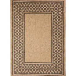 Tan & Black Zig Zag Indoor/Outdoor Area Rug, 7x9