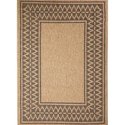 Tan & Black Zig Zag Indoor/Outdoor Area Rug, 5x7