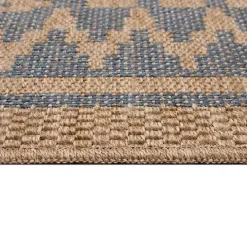Tan & Navy Zig Zag Indoor/Outdoor Area Rug, 7x9
