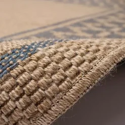 Tan & Navy Zig Zag Indoor/Outdoor Area Rug, 7x9