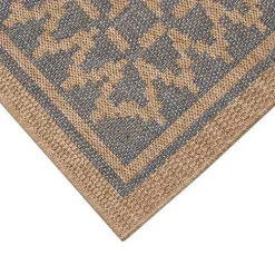 Tan & Navy Zig Zag Indoor/Outdoor Area Rug, 7x9