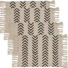 Tan and Black Chevron Cotton Placemats, Set of 4