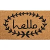 Tan and Black Evergreen Hello Doormat, 36x24 in.