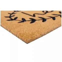 Tan and Black Evergreen Hello Doormat, 36x24 in.