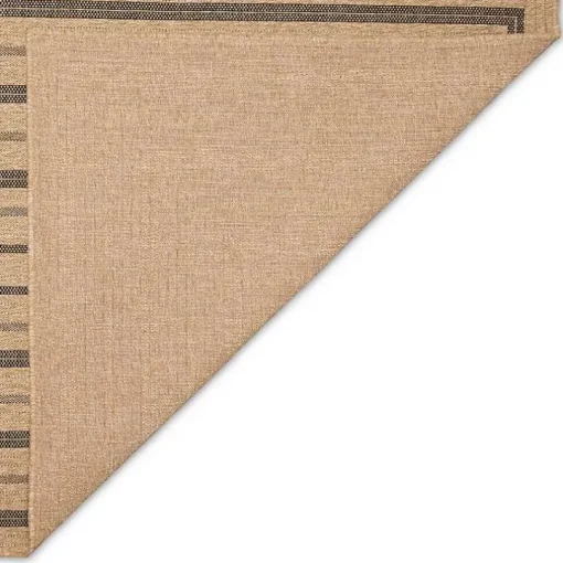 Tan and Black Framed Indoor/Outdoor Area Rug, 5x7