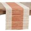 Tan and Orange Shimmer Banded Table Runner