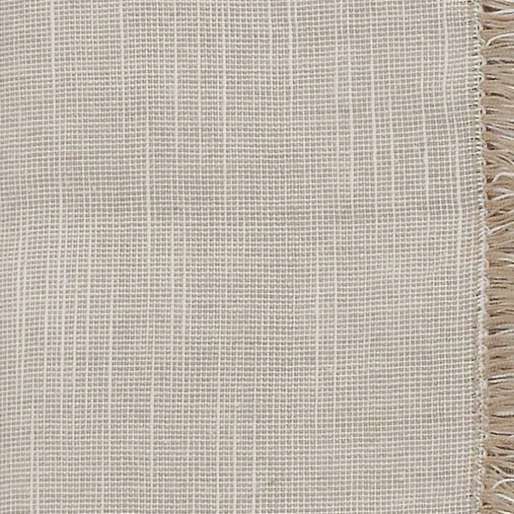 Tan and White Two-Tone Fringe Napkins, Set of 4