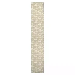 Tan and White Wildflower Table Runner, 72 in.