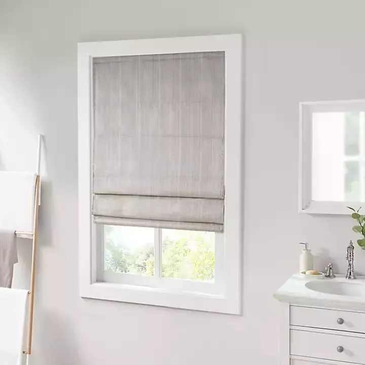 Tan Basketweave Cordless Roman Shade, 35 in.