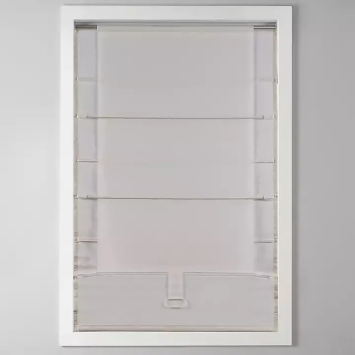 Tan Basketweave Cordless Roman Shade, 35 in.