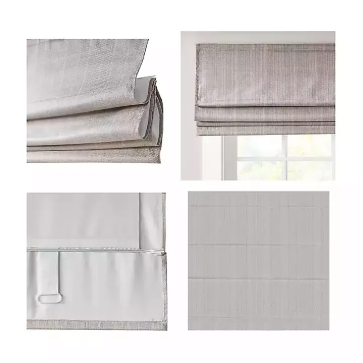 Tan Basketweave Cordless Roman Shade, 35 in.