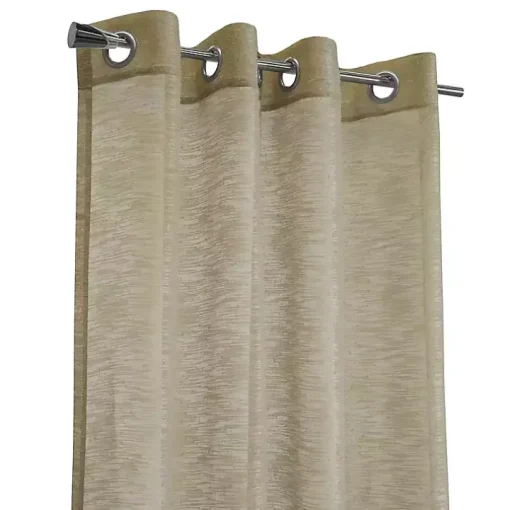 Tan Boucle Sheer Single Curtain Panel, 84 in.