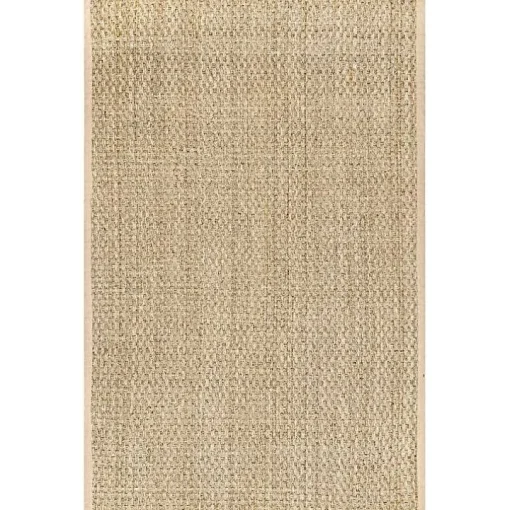 Tan Checker Weave Seagrass Area Rug, 5x8