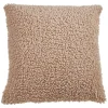 Tan Faux Lamb Fur Pillow