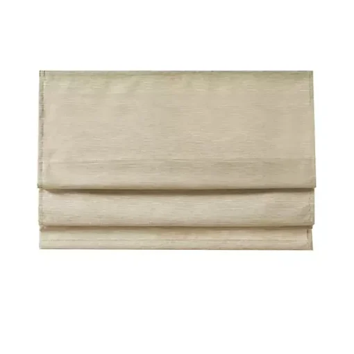 Tan Faux Silk Room Darkening Roman Shade, 33 in.