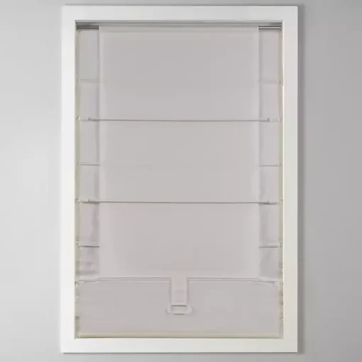 Tan Faux Silk Room Darkening Roman Shade, 33 in.