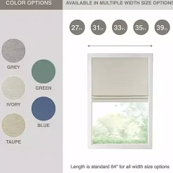 Tan Faux Silk Room Darkening Roman Shade, 33 in.