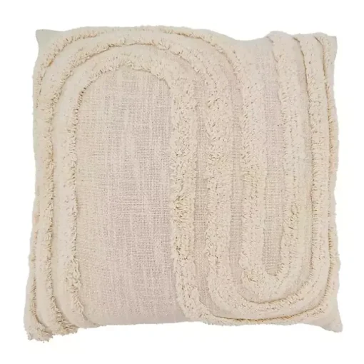 Tan Modern Tufted Pillow