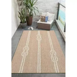 Tan Nautical Rope Indoor/Outdoor Area Rug, 2x3