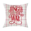 Tan Plaid Jingle All The Way Throw Pillow