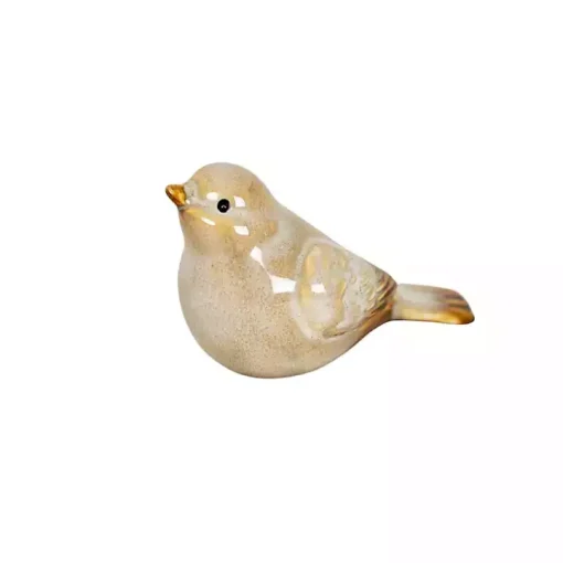 Tan Porcelain Bird Figurines, Set of 4