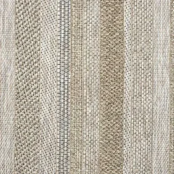 Tan Striped Indoor/Outdoor Area Rug, 5x7